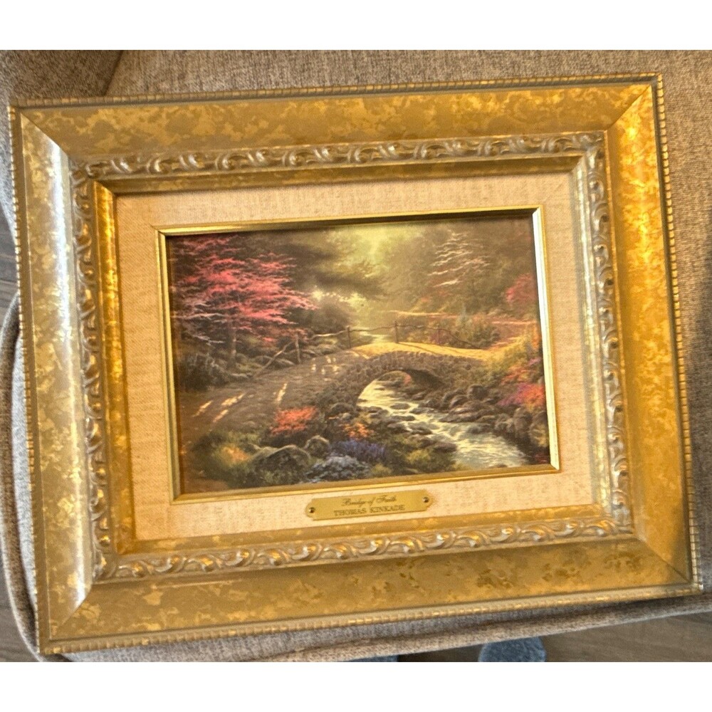 Thomas Kinkade Bridge of Faith Framed Lithograph Licensed Repro 1999 COA